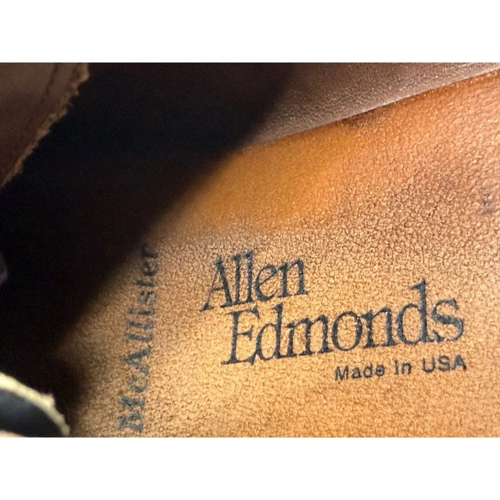 Allen Edmonds McAllister Mens Black Leather Wingtip Oxford Dress Shoes 9.5 B